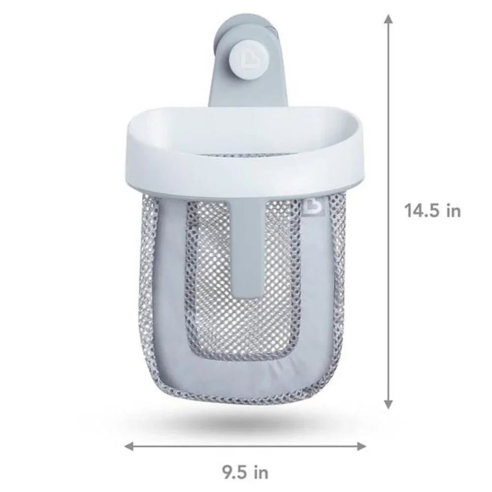 Hanging Bath Toy Storage with Quick Drying Mesh, Grey